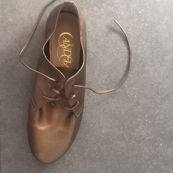 Anthropologie Candela Flat Leather Metallic Shoe - Picture 3 of 8